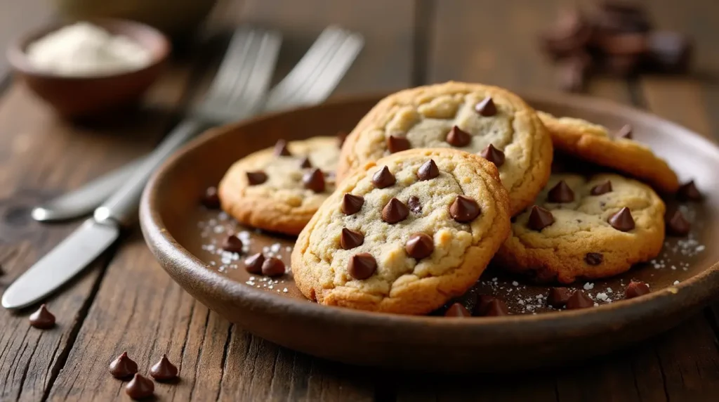 A batch of freshly baked Toll House chocolate chip cookies on a cooling rack.